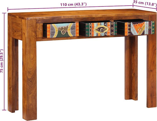 Конзолна маса Кафяв Д110xШ35xВ75cm
