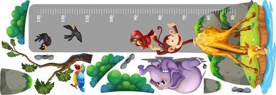 Kinder Wachstumstabelle Bunte Wandaufkleber Glückliche Tiere 45x120
