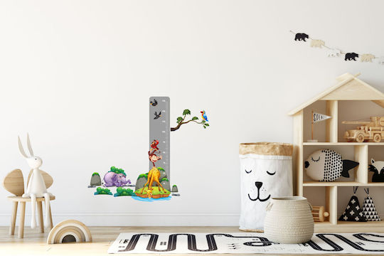 Kinder Wachstumstabelle Bunte Wandaufkleber Glückliche Tiere 45x120