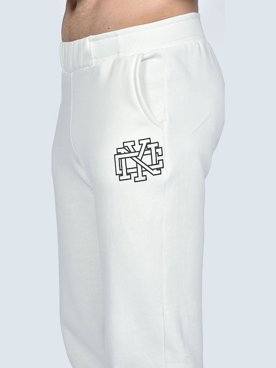 Sweatpants with Elastic White