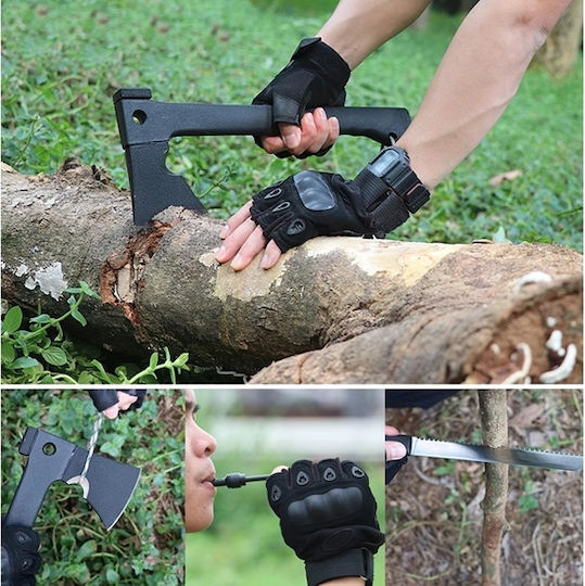 3 In 1 Axe Knife Whistle 35.5 Cm Includes Sheath
