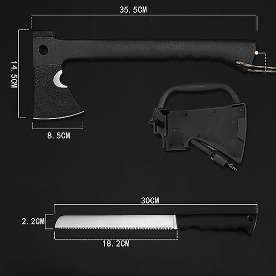 3 In 1 Axe Knife Whistle 35.5 Cm Includes Sheath