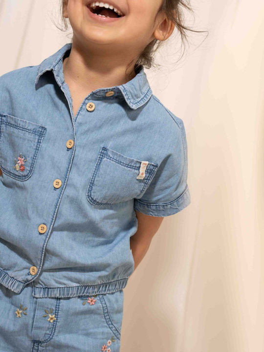 Copii Cămașă Cu mânecă scurtă Denim Denim