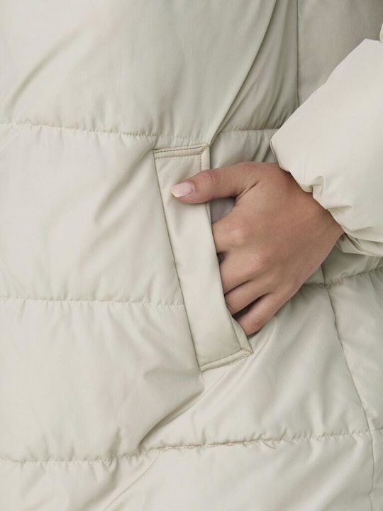 Lang Damen Puffer Jacke für Winter Graphite