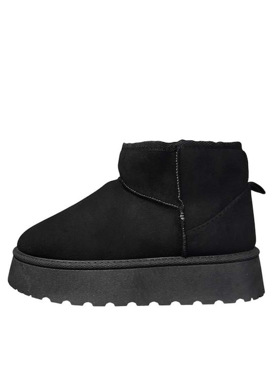 Plato Women's Ankle Boots with Fur Black