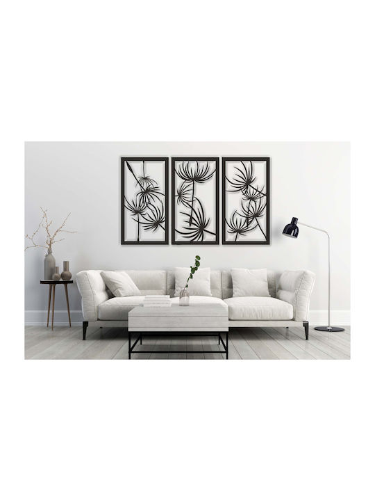 Triptych Open Work Panel Blowers Boho Decoration 3D Painting Living Room 56x96