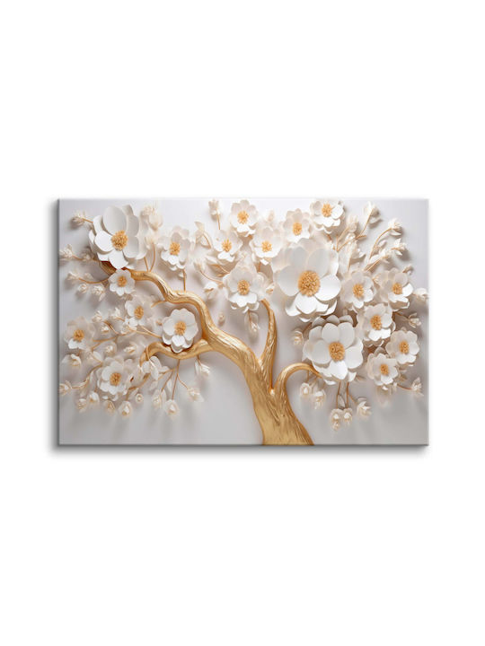 Fresce de Perete pentru Living Arborele de Aur al Fericirii 3D Floare de Magnolia 80x120