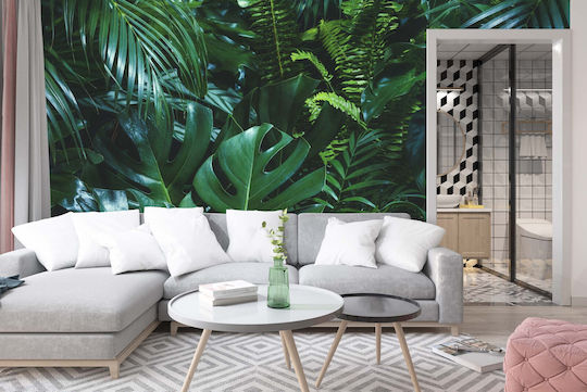 Decorative Wall Mural Living Room Green Monstera Leaves 260x390