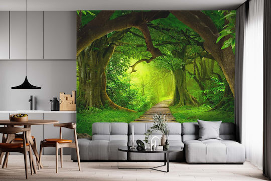 Zeitgenössisches Wandbild Wohnzimmer Magischer Waldweg 240x360