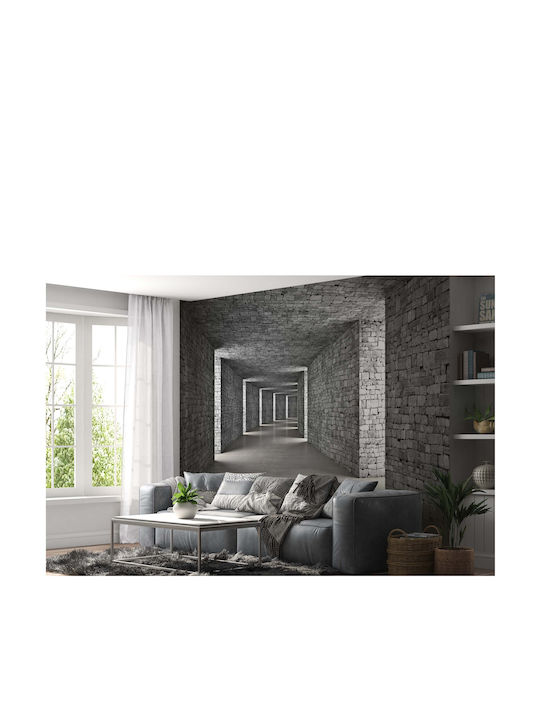 Frescă Contemporană pentru Perete Living Tunel Gri Cărămizi 3D 240x360