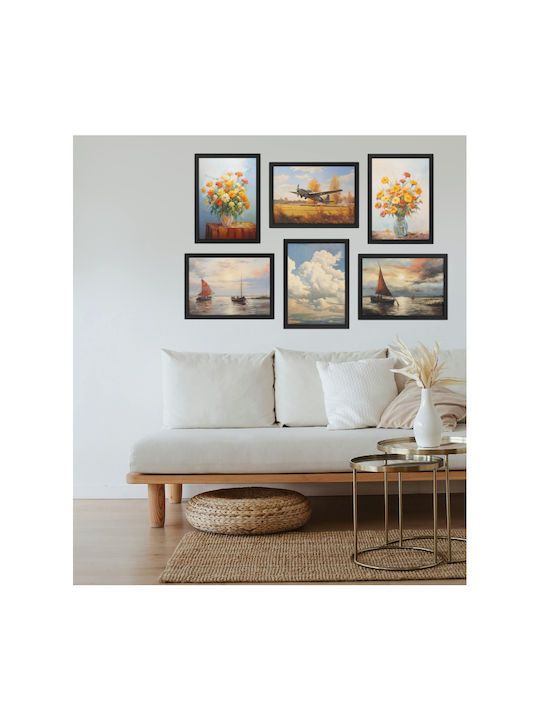 Vintage Poster Set Frames Unframed Printed On Photographic Paper Featuring Nature Motifs