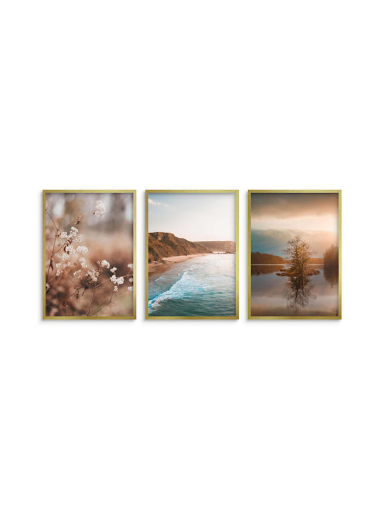 Wall Posters Living Room Boho Landscape Coast Lake 3x30x40