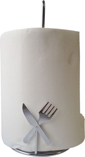 Suport pentru prosoape de hârtie Metalică Argintiu 14x14x32cm ΗΚ7496