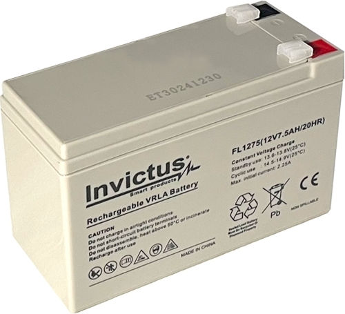 Invictus Μπαταρία UPS με Χωρητικότητα 7.5Ah και Τάση 12V 07.02.0202 1τμχ