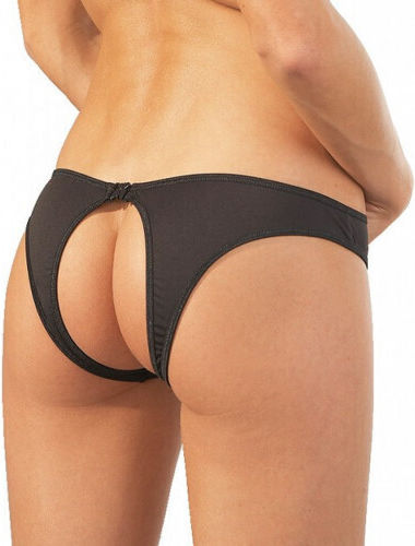 Cottelli Collection Plus Size Γυναικείο Sexy String Αυτοκινήτου Briefs With Clasp Black