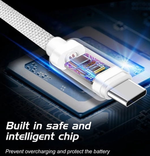 Swissten Плетена USB 2.0 Кабел USB-C мъжки - USB-A мъжки Син 1.2м