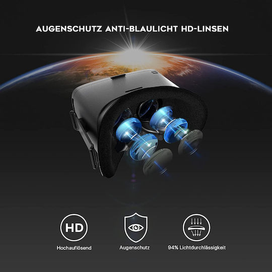Destek 2021 V5 VR-Headset für Mobilgeräte von 4.7" bis 6.8" mit Gamepad