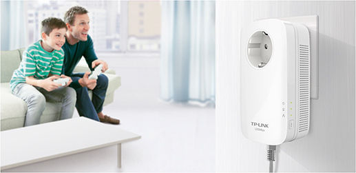 TP-LINK TL-PA8010P KIT v4 Powerline Double Wired with Passthrough Socket and Gigabit Ethernet Port