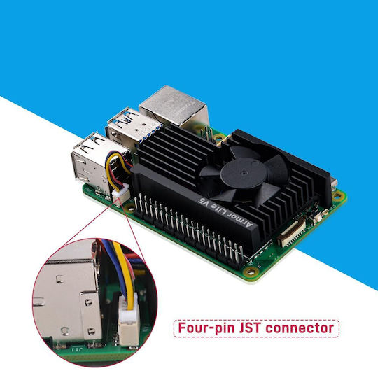 Geeekpi Активен охладител Алуминиев радиатор Raspberry Pi 5 4gb/8gb