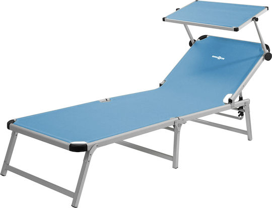 Brunner Marbella Foldable Aluminum Beach Sunbed Light Blue with Shader