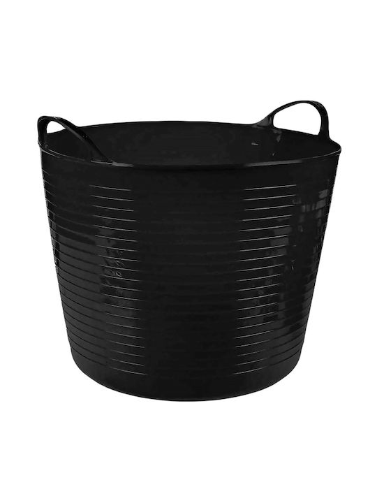 Rubber Basket Wood Storage Black