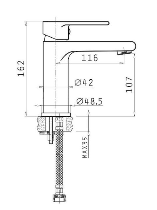 Pyramis Mixing Sink Faucet Chrome