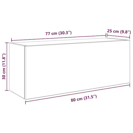 vidaXL Badezimmerschrank B80xT25xH30cm Schwarz