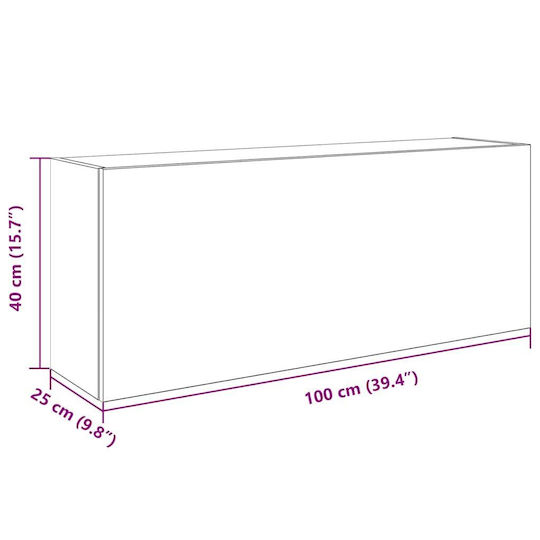 vidaXL Bathroom Cabinet L100xW25xH40cm White