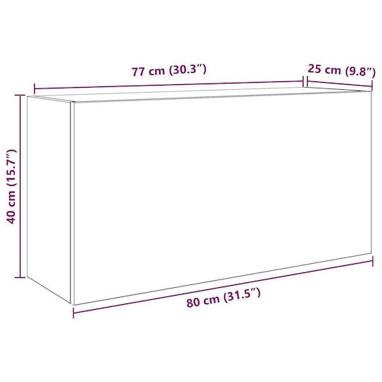 vidaXL Bathroom Cabinet L80xW25xH40cm Oak