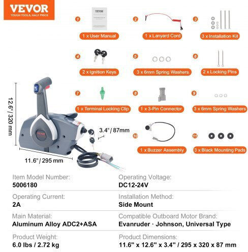 Vevor Outboard Control Evinrude Johnson