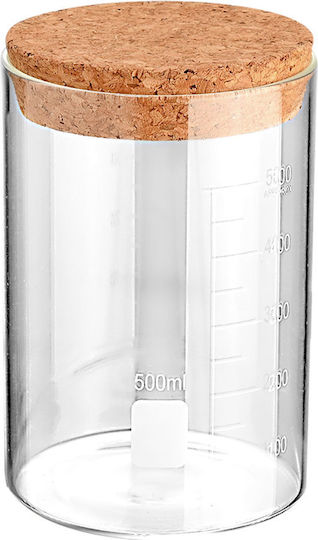 Estia General Use Glass Transparent Jar with Cork 500ml