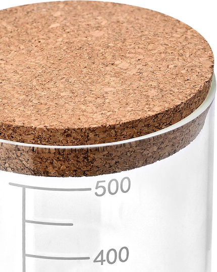 Estia General Use Glass Transparent Jar with Cork 500ml