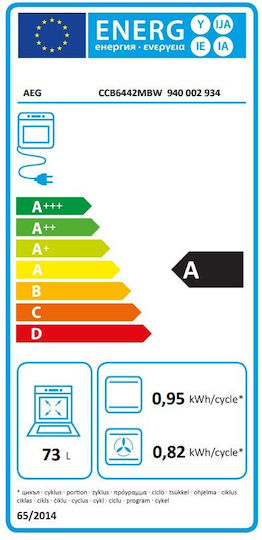 AEG 5000 Surroundcook Aragaz 73lt cu Plite Ceramice L59.6cm. White