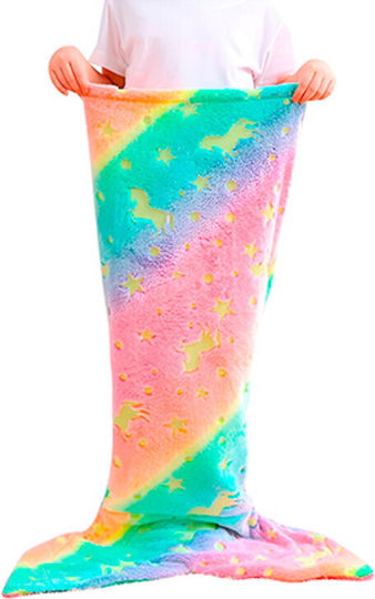Blanket Tail Mermaid Glowing Pink 43x100cm