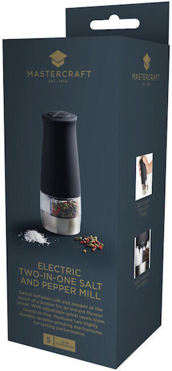 Kitchen Craft Masterclass Ηλεκτρικός Μύλος Μπαχαρικών 2 Θέσεων Πλαστικός σε Μαύρο Χρώμα 17cm