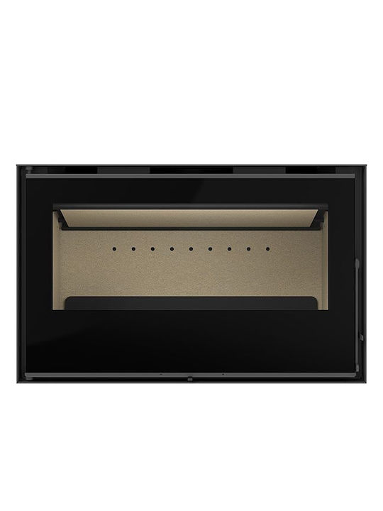C&A Chama Wood Fireplace Insert with Straight Window Closed Expansion Tank