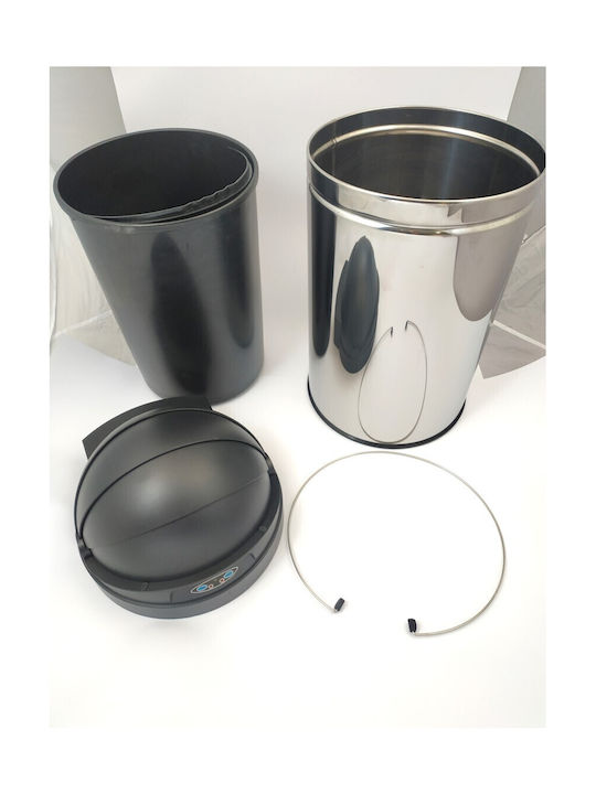 Ecosales Bubble Puma Waste Bin Made of Inox Silver 42L