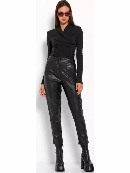 Women's Fabric Trousers Regular Fit Black
