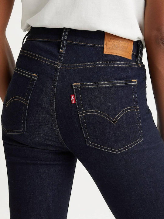 724 High Waist Women's Jean Trousers in Straight Line Dark Blue