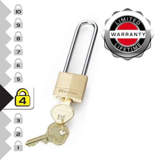 Master Lock 130EURDLJ Steel Padlock Lengthened with Key 30mm Yellow 1pcs