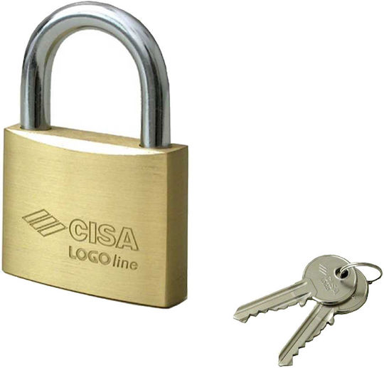 Cisa Steel Padlock Brass with Key 50mm 1pcs
