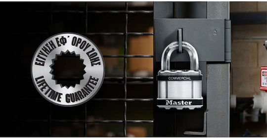 Master Lock Αλουμινένιο Λουκέτο Μακρύλαιμο με Κλειδί 40mm Ασημί