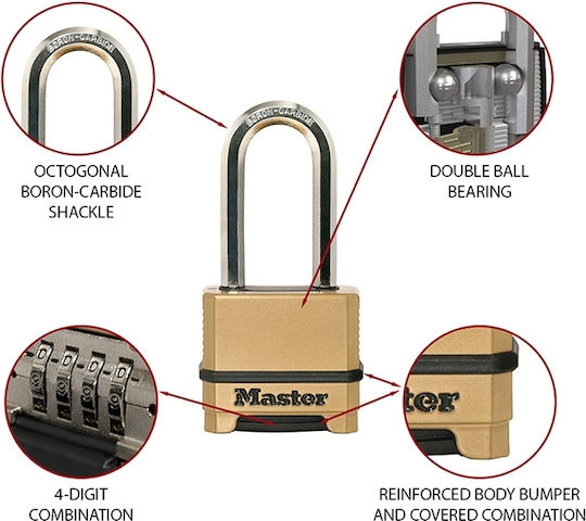 Master Lock Bronz Lăcăt Potcoavă Combinație 1buc