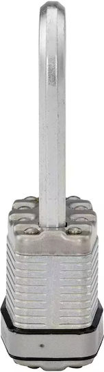 Master Lock Ατσάλινο Λουκέτο Μακρύλαιμο με Κλειδί 45mm Ασημί 16τμχ