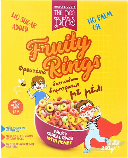 The Bee Bros Cereals Fruity Rings with Honey Sugar Free 250gr for 12+ months
