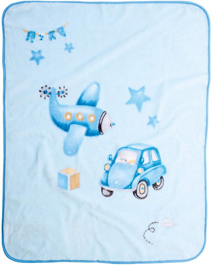 Das Home Blanket Cot Velvet Light Blue 110x140cm