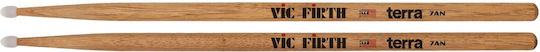 Vic Firth Hickory Drumsticks Drums 7A with Tip Shape Drop in Orange Color