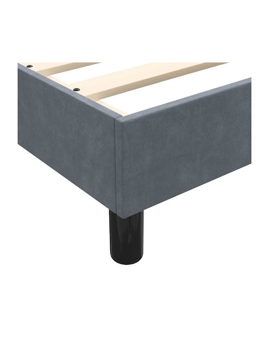 Doppelbett Bezogen mit Stoff Dunkelgrau mit Lattenrost & Matratze 160x210cm