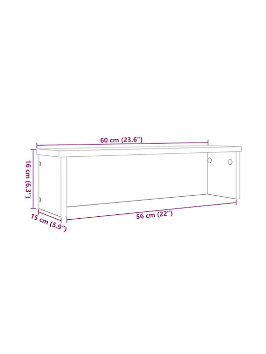 Vidaxl Сглобяема Кухненска Етажерка Сива Сонома 60x15x16 см Сива