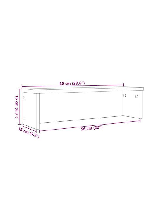 Vidaxl Küchenregale Stapelbar 2 Stück Grau Sonoma 60x15x16 cm Grau